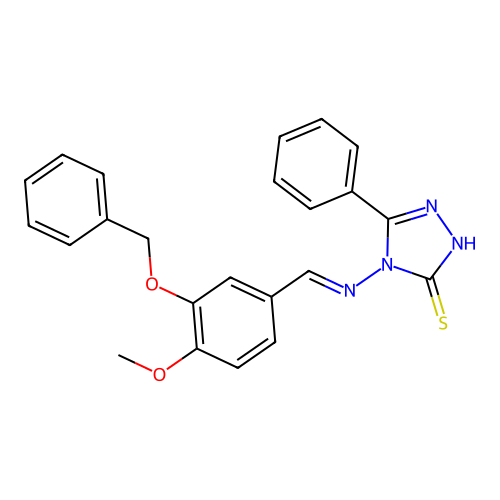 4-((3-(Benzyloxy)-4-methoxybenzylidene)amino)-5-phenyl-4H-1,2,4-triazole-3-thiol structure