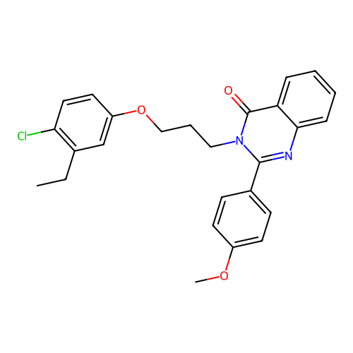 3-(3-(4-chloro-3-ethylphenoxy)propyl)-2-(4-methoxyphenyl)quinazolin-4(3H)-one structure