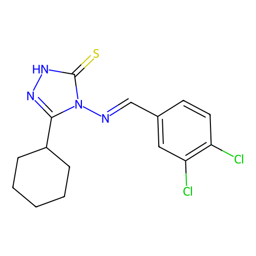 5-Cyclohexyl-4-((3,4-dichlorobenzylidene)amino)-4H-1,2,4-triazole-3-thiol structure