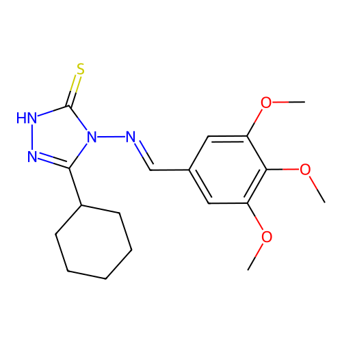 5-Cyclohexyl-4-((3,4,5-trimethoxybenzylidene)amino)-4H-1,2,4-triazole-3-thiol structure