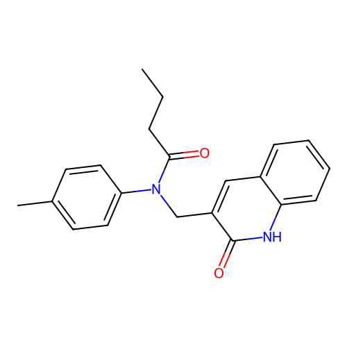 N-(4-methylphenyl)-N-[(2-oxo-1H-quinolin-3-yl)methyl]butanamide structure