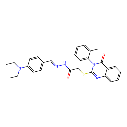 (E)-N'-(4-(diethylamino)benzylidene)-2-((4-oxo-3-(o-tolyl)-3,4-dihydroquinazolin-2-yl)thio)acetohydrazide structure