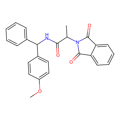 2-(1,3-dioxoisoindol-2-yl)-N-[(4-methoxyphenyl)-phenylmethyl]propanamide structure