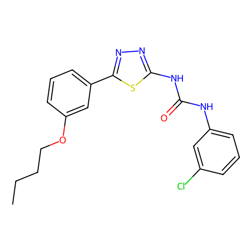 1-[5-(3-Butoxyphenyl)-1,3,4-thiadiazol-2-yl]-3-(3-chlorophenyl)urea structure