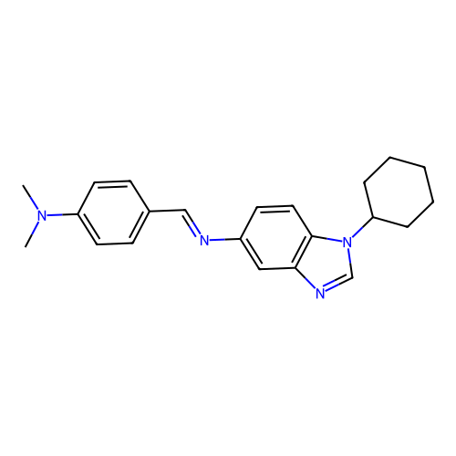 1-cyclohexyl-N-{(E)-[4-(dimethylamino)phenyl]methylidene}-1H-benzimidazol-5-amine structure
