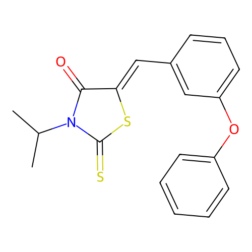 (5Z)-5-(3-phenoxybenzylidene)-3-(propan-2-yl)-2-thioxo-1,3-thiazolidin-4-one structure
