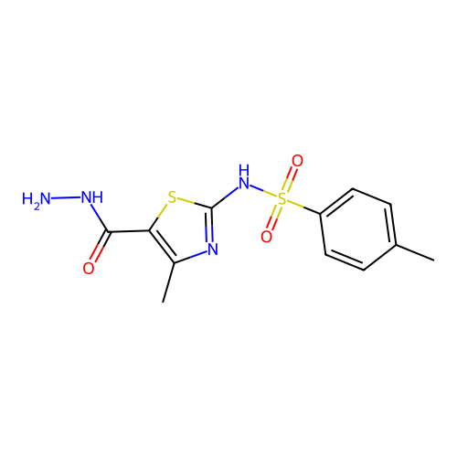 N-(5-Hydrazinocarbonyl-4-methyl-thiazol-2-yl)-4-methyl-benzenesulfonamide structure
