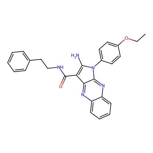 2-amino-1-(4-ethoxyphenyl)-N-(2-phenylethyl)-1H-pyrrolo[2,3-b]quinoxaline-3-carboxamide structure
