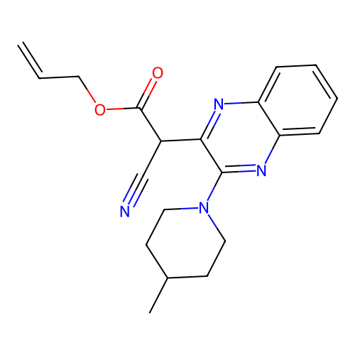 Prop-2-en-1-yl cyano[3-(4-methylpiperidin-1-yl)quinoxalin-2-yl]acetate structure