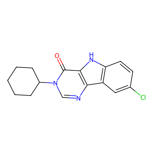 8-chloro-3-cyclohexyl-3,5-dihydro-4H-pyrimido[5,4-b]indol-4-one structure
