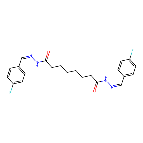 (N'1Z,N'8Z)-N'1,N'8-bis(4-fluorobenzylidene)octanedihydrazide structure