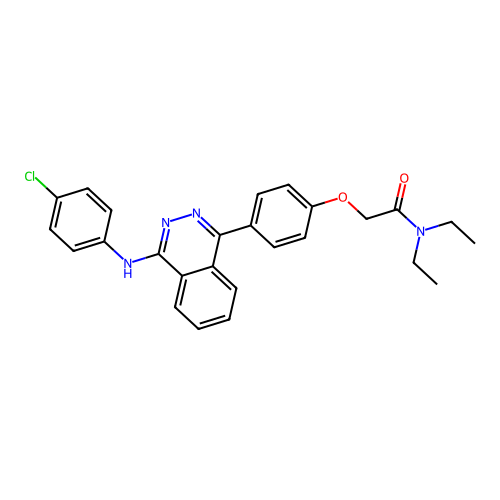 2-(4-{4-[(4-chlorophenyl)amino]phthalazin-1-yl}phenoxy)-N,N-diethylacetamide structure