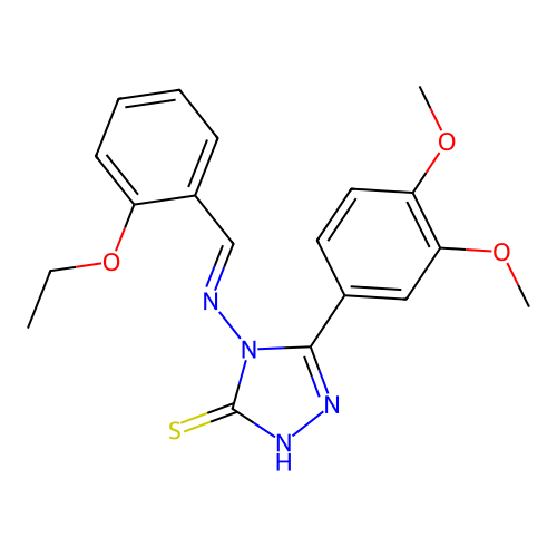 3-(3,4-dimethoxyphenyl)-4-[(E)-(2-ethoxyphenyl)methylideneamino]-1H-1,2,4-triazole-5-thione structure