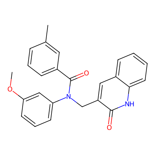 N-(3-methoxyphenyl)-3-methyl-N-[(2-oxo-1,2-dihydroquinolin-3-yl)methyl]benzamide structure