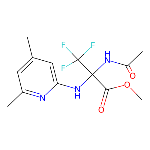 methyl 2-(acetylamino)-N-(4,6-dimethylpyridin-2-yl)-3,3,3-trifluoroalaninate structure