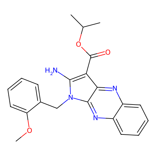 isopropyl 2-amino-1-(2-methoxybenzyl)-1H-pyrrolo[2,3-b]quinoxaline-3-carboxylate structure