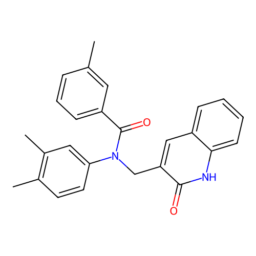 N-(3,4-dimethylphenyl)-3-methyl-N-[(2-oxo-1H-quinolin-3-yl)methyl]benzamide structure
