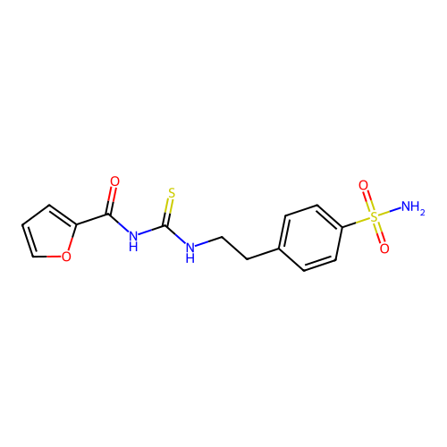N-{[2-(4-sulfamoylphenyl)ethyl]carbamothioyl}furan-2-carboxamide structure