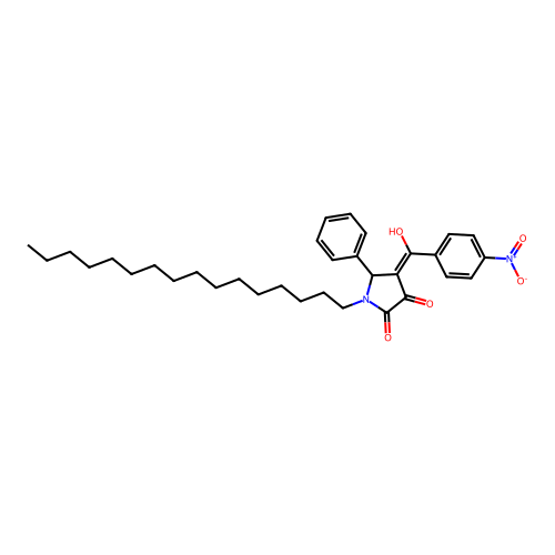 1-hexadecyl-3-hydroxy-4-(4-nitrobenzoyl)-5-phenyl-1H-pyrrol-2(5H)-one structure