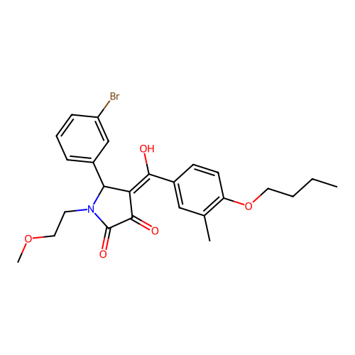 5-(3-bromophenyl)-4-[(4-butoxy-3-methylphenyl)carbonyl]-3-hydroxy-1-(2-methoxyethyl)-2,5-dihydro-1H-pyrrol-2-one structure