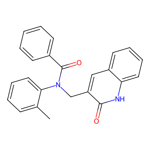 N-(2-methylphenyl)-N-[(2-oxo-1H-quinolin-3-yl)methyl]benzamide structure