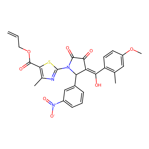 prop-2-en-1-yl 2-{3-hydroxy-4-[(4-methoxy-2-methylphenyl)carbonyl]-5-(3-nitrophenyl)-2-oxo-2,5-dihydro-1H-pyrrol-1-yl}-4-methyl-1,3-thiazole-5-carboxylate structure