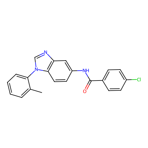 4-chloro-N-[1-(2-methylphenyl)-1H-benzimidazol-5-yl]benzamide structure