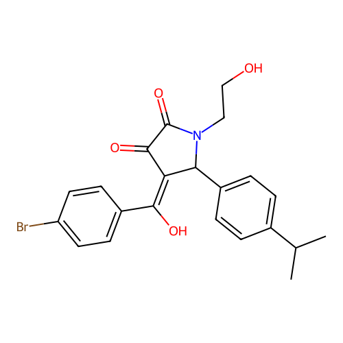 (4E)-4-[(4-bromophenyl)(hydroxy)methylidene]-1-(2-hydroxyethyl)-5-[4-(propan-2-yl)phenyl]pyrrolidine-2,3-dione structure