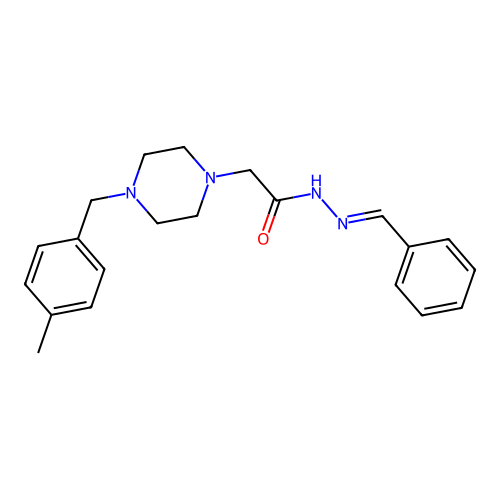2-[4-(4-methylbenzyl)piperazin-1-yl]-N'-[(E)-phenylmethylidene]acetohydrazide structure