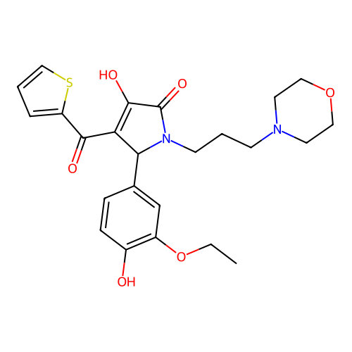 2-(3-ethoxy-4-hydroxyphenyl)-4-hydroxy-1-(3-morpholin-4-ylpropyl)-3-(thiophene-2-carbonyl)-2H-pyrrol-5-one structure