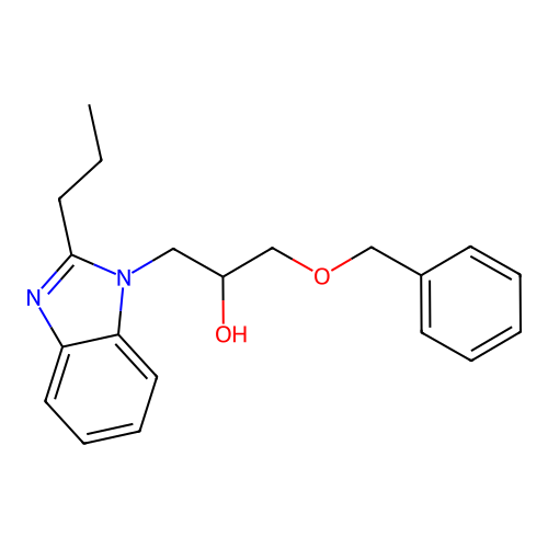 1-(benzyloxy)-3-(2-propyl-1H-benzimidazol-1-yl)propan-2-ol structure
