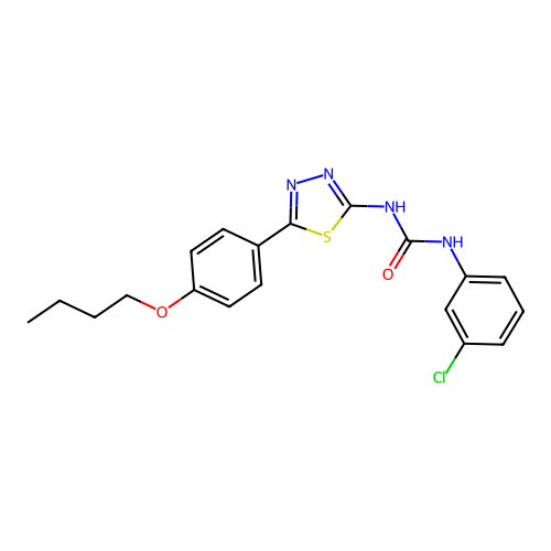 1-[5-(4-Butoxyphenyl)-1,3,4-thiadiazol-2-yl]-3-(3-chlorophenyl)urea structure