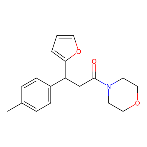 3-(2-Furanyl)-3-(4-methylphenyl)-1-(4-morpholinyl)-1-propanone structure