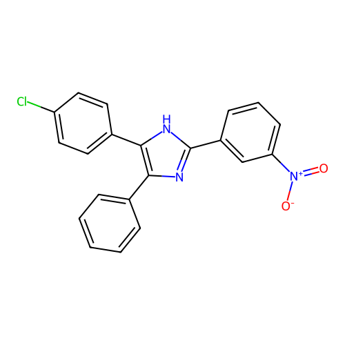 5-(4-chlorophenyl)-2-(3-nitrophenyl)-4-phenyl-1H-imidazole structure