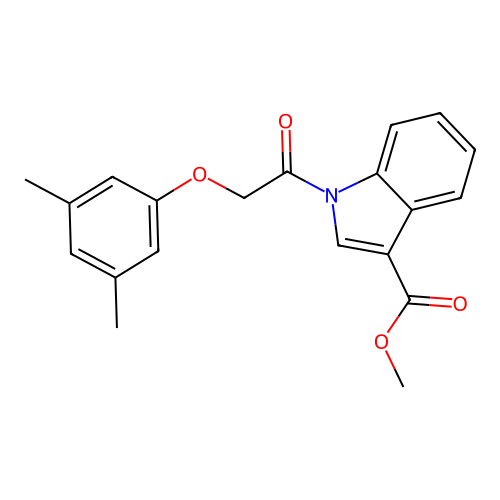 methyl 1-[(3,5-dimethylphenoxy)acetyl]-1H-indole-3-carboxylate structure