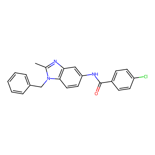 N-(1-benzyl-2-methyl-1H-benzimidazol-5-yl)-4-chlorobenzamide structure