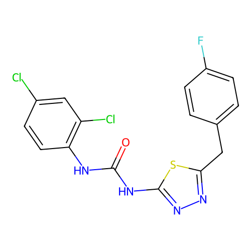 1-(2,4-Dichlorophenyl)-3-[5-(4-fluorobenzyl)-1,3,4-thiadiazol-2-yl]urea structure