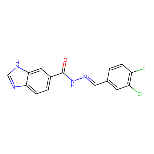 N'-[(E)-(3,4-dichlorophenyl)methylidene]-1H-benzimidazole-6-carbohydrazide structure