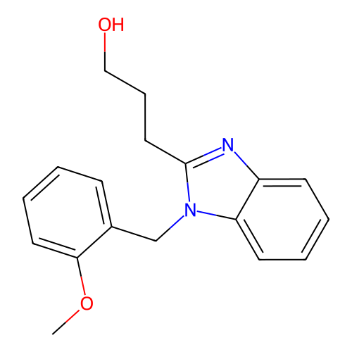3-{1-[(2-Methoxyphenyl)methyl]benzimidazol-2-yl}propan-1-ol structure