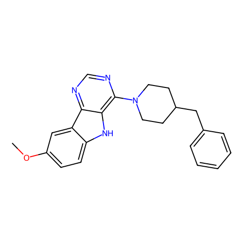 4-(4-benzylpiperidin-1-yl)-8-methoxy-5H-pyrimido[5,4-b]indole structure