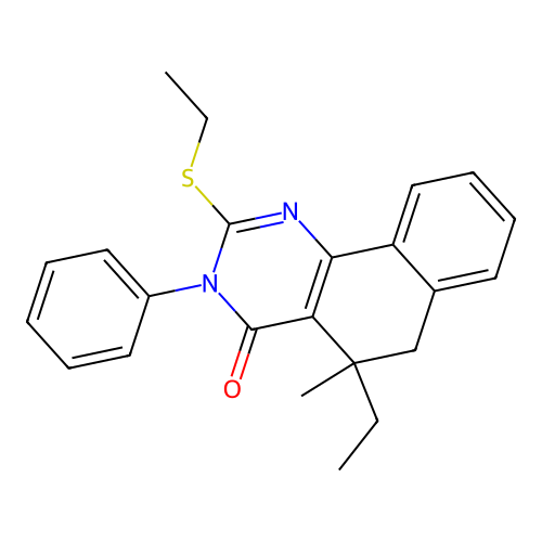 5-ethyl-2-ethylsulfanyl-5-methyl-3-phenyl-6H-benzo[h]quinazolin-4-one structure