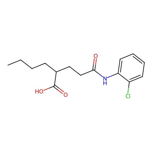 2-(3-((2-Chlorophenyl)amino)-3-oxopropyl)hexanoic acid structure