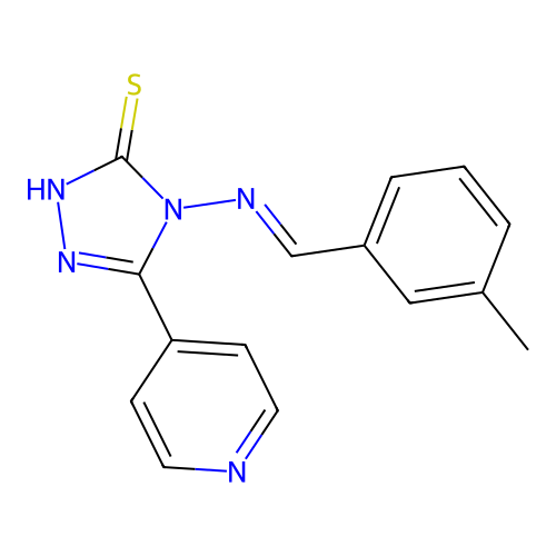 4-[(3-methylbenzylidene)amino]-3-(4-pyridyl)-1H-1,2,4-triazole-5-thione structure