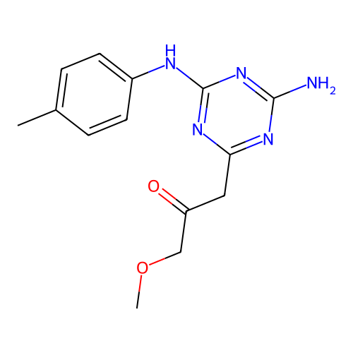 1-{4-Amino-6-[(4-methylphenyl)amino]-1,3,5-triazin-2-yl}-3-methoxypropan-2-one structure