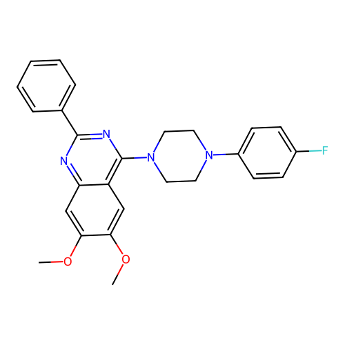 4-[4-(4-Fluorophenyl)piperazin-1-yl]-6,7-dimethoxy-2-phenylquinazoline structure