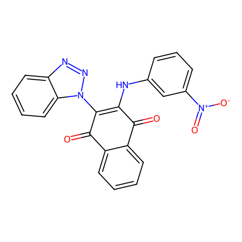 2-(benzotriazol-1-yl)-3-(3-nitroanilino)naphthalene-1,4-dione structure