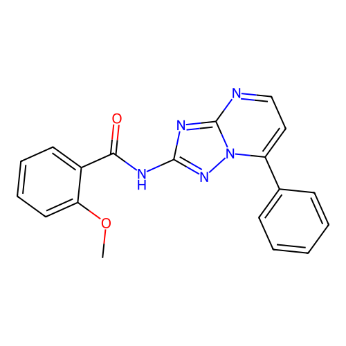 2-methoxy-N-(7-phenyl-[1,2,4]triazolo[1,5-a]pyrimidin-2-yl)benzamide structure