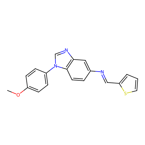 1-(4-methoxyphenyl)-N-[(E)-thiophen-2-ylmethylidene]-1H-benzimidazol-5-amine structure