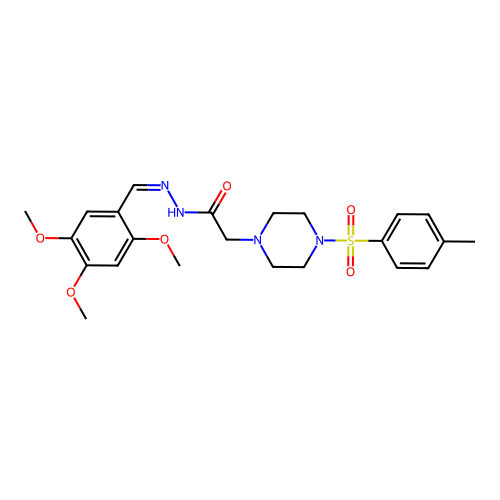 2-{4-[(4-methylphenyl)sulfonyl]piperazin-1-yl}-N'-[(Z)-(2,4,5-trimethoxyphenyl)methylidene]acetohydrazide structure
