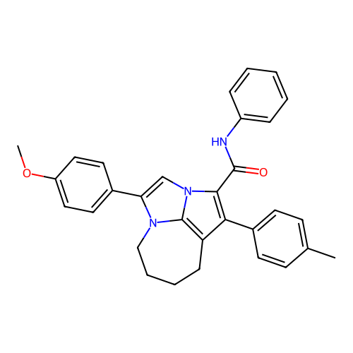 4-(4-methoxyphenyl)-1-(4-methylphenyl)-N-phenyl-5,6,7,8-tetrahydro-2a,4a-diazacyclopenta[cd]azulene-2-carboxamide structure